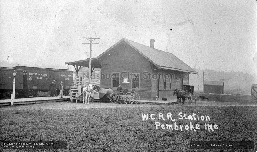 Postcard: Washington County Railroad Station, Pembroke, Maine